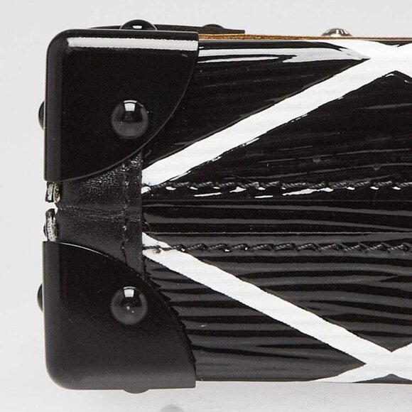 Louis Vuitton Black/White Electric Epi Leather Malletage Petite Malle Bag - Picture 5 of 12